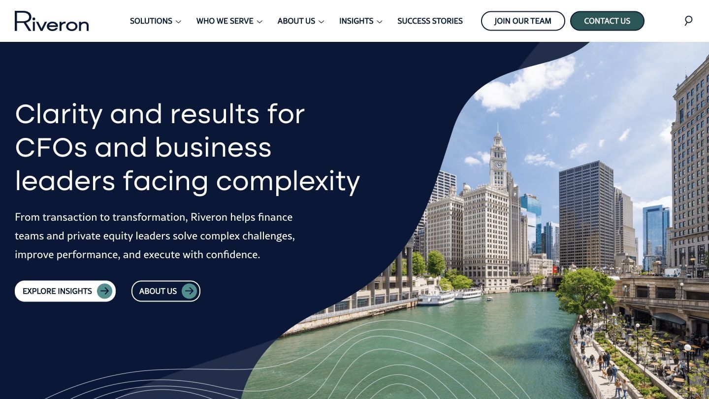Riveron website homepage